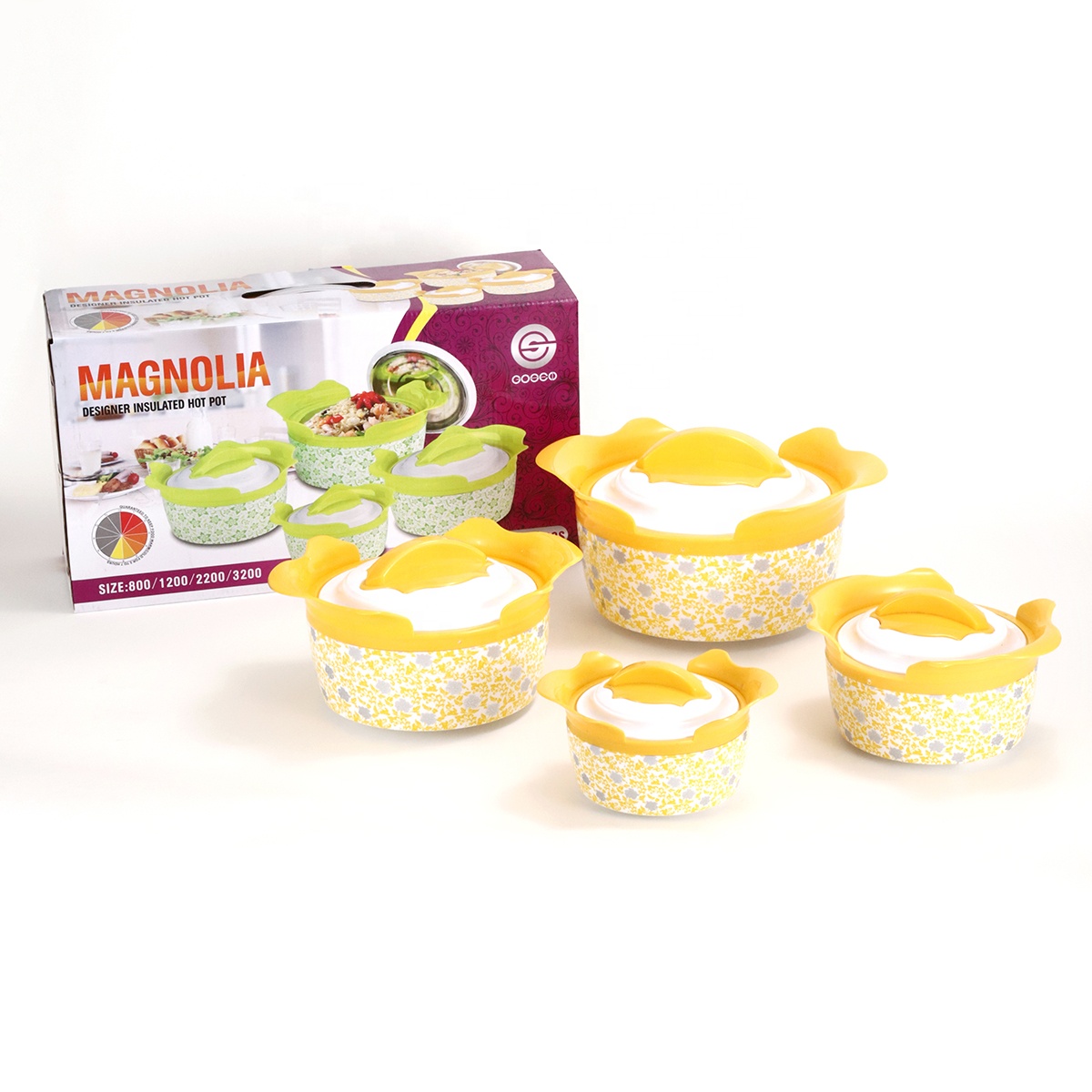 4-Piece Magnolia Insulated Hot Pot